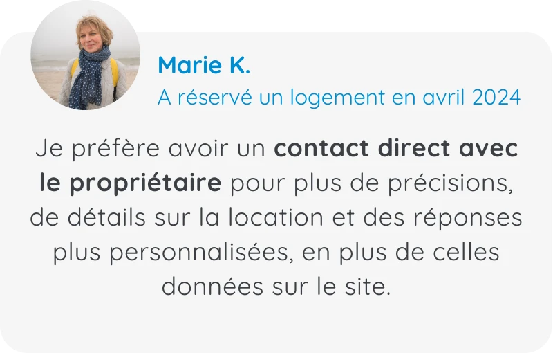 Témoignage de Marie K., voyageuse Clévacances qui préfère la réservation en directe