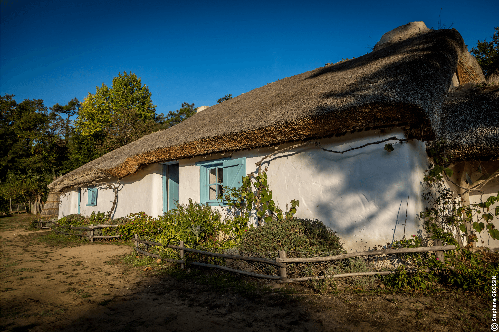 Écomusée la Bourrine du Bois Juquaud fait de matériaux naturels
