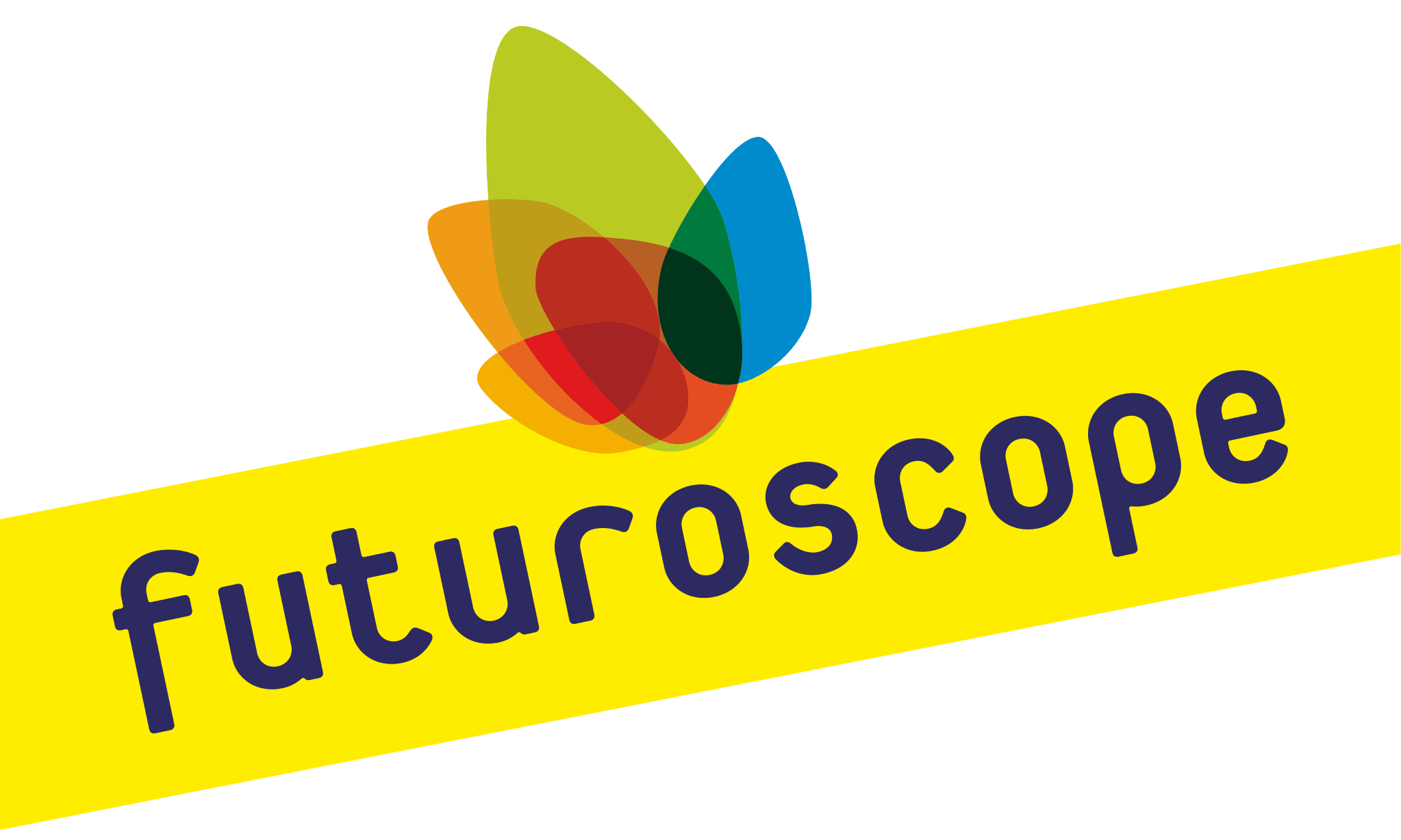 Logo du Futuroscope aux couleurs : jaune, vert rouge et bleu