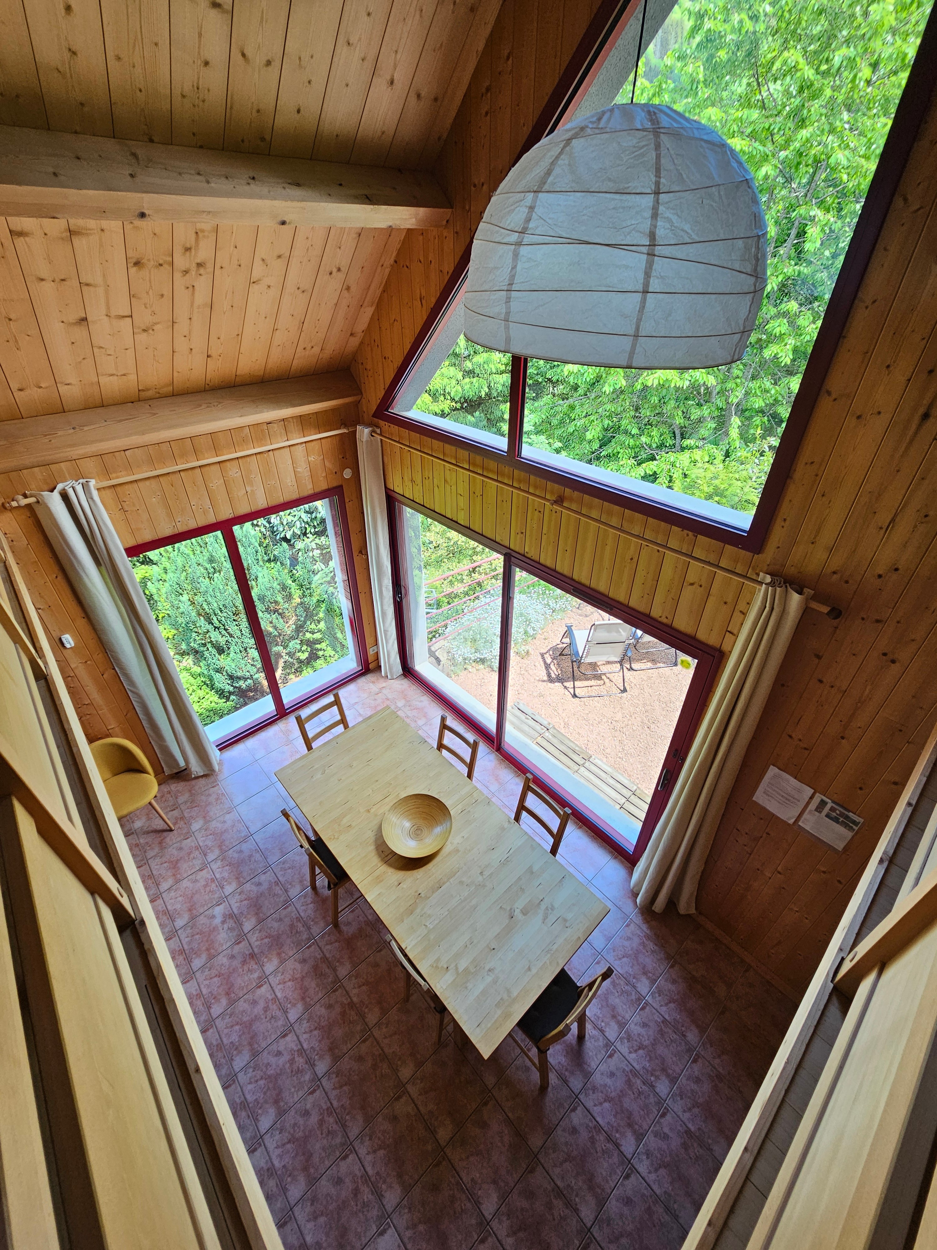 "Les Chamois" holiday cottage in Mont-Dore: The living room as seen from the mezzanine