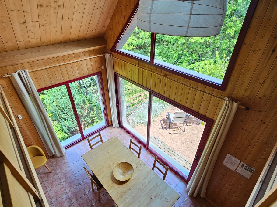 "Les Chamois" holiday cottage in Mont-Dore: The living room as seen from the mezzanine
