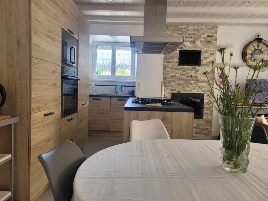 Holiday home, Plouha, Living area: open-plan living room, dining room and kitchen