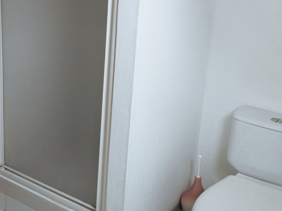 Cabine de douches avec toilettes pour la nuit à l'étage.