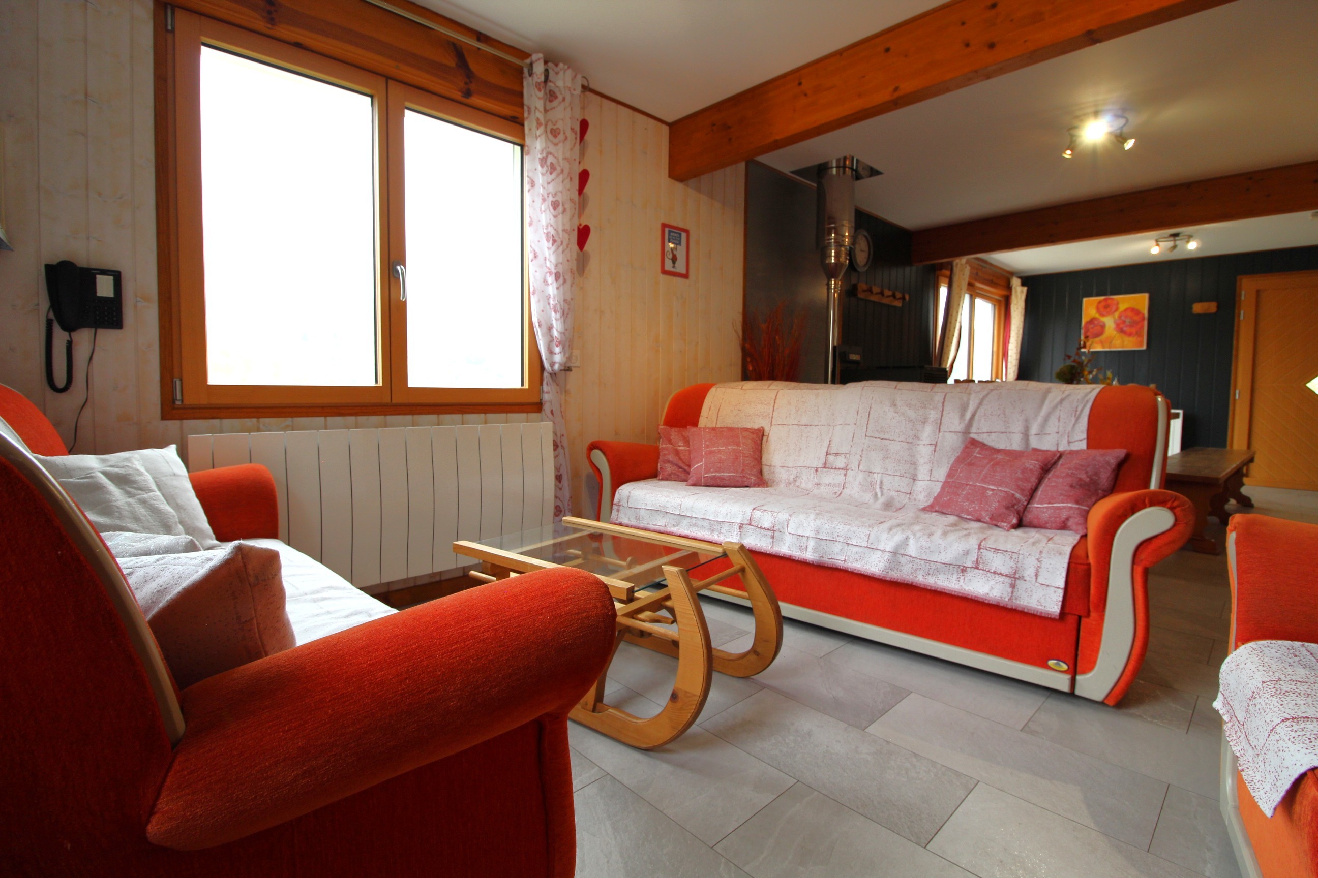 Salon - Le Chalet Vert, 1er étage, à La Bresse
