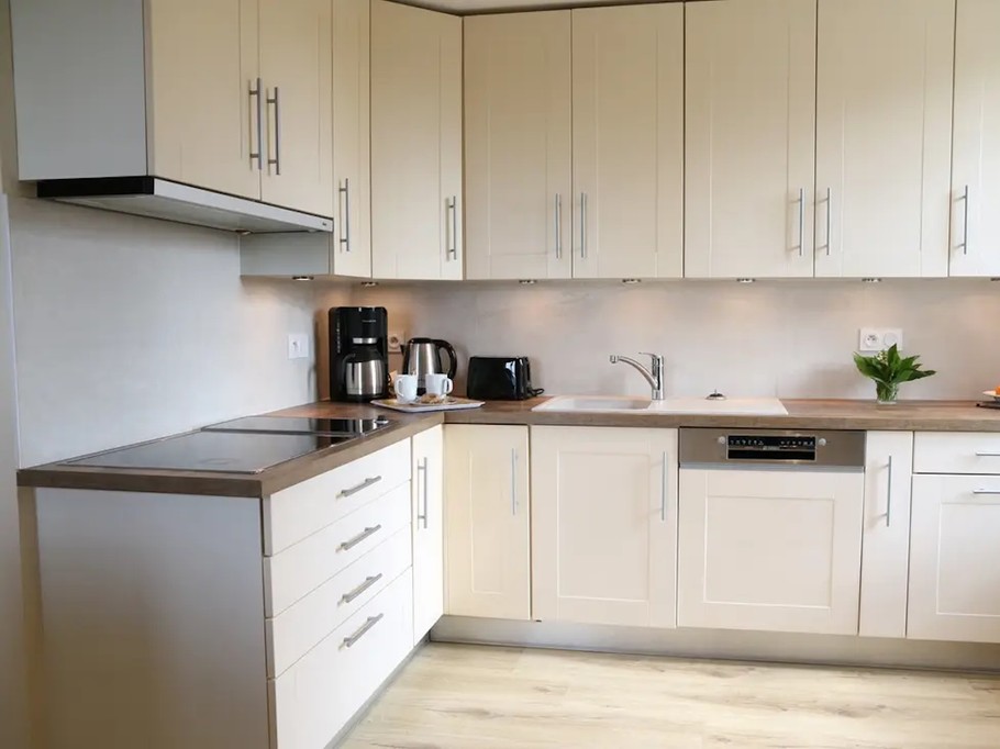 Fully equipped open-plan kitchen