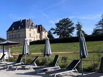 deckchairs by the pool