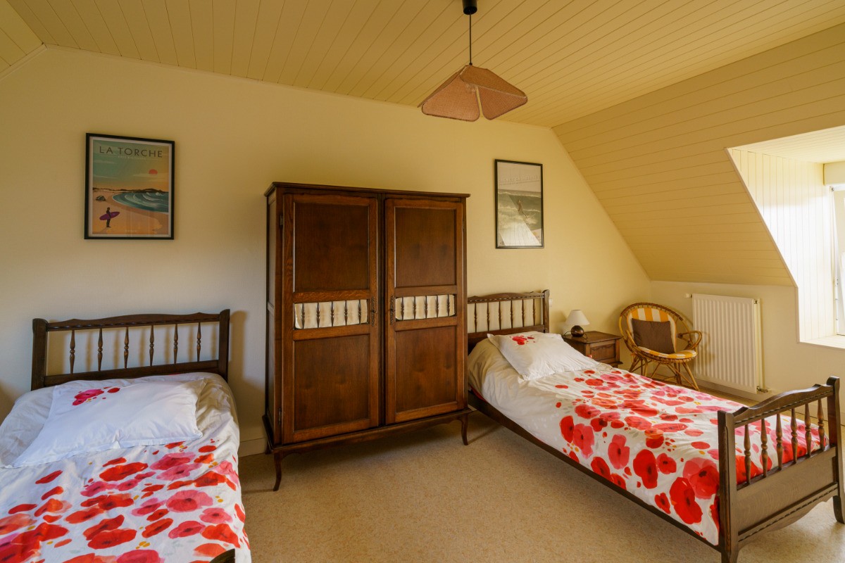 La chambre coquelicots du gite Ty-Héol à Landudec