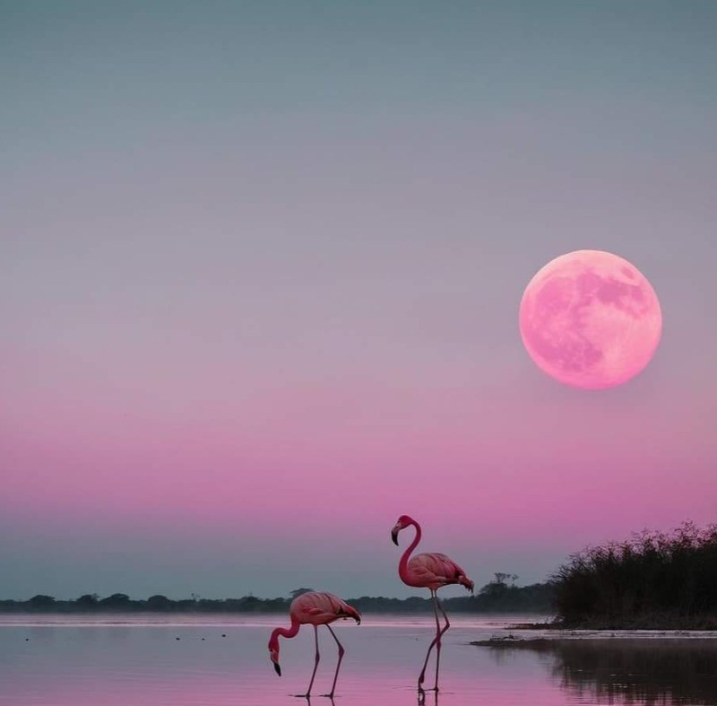 Flamands rose dans l'étang de Pissevache