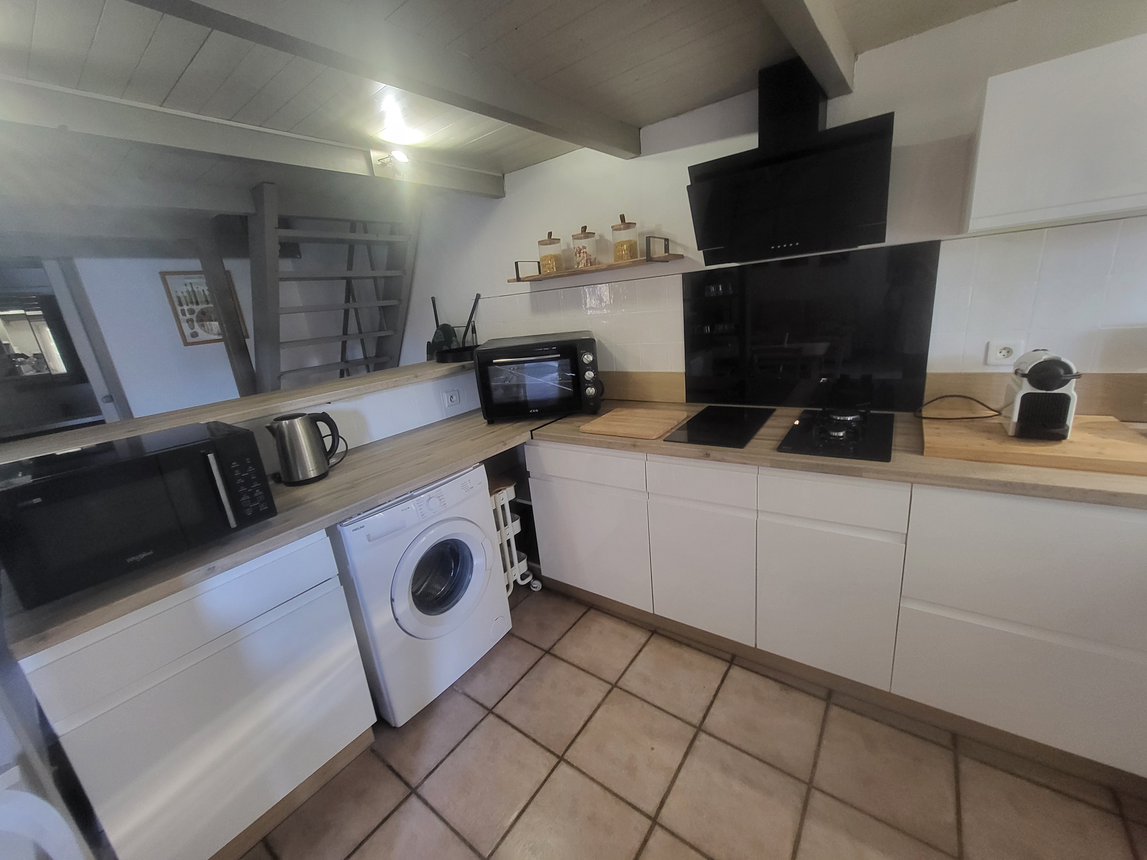 the kitchen