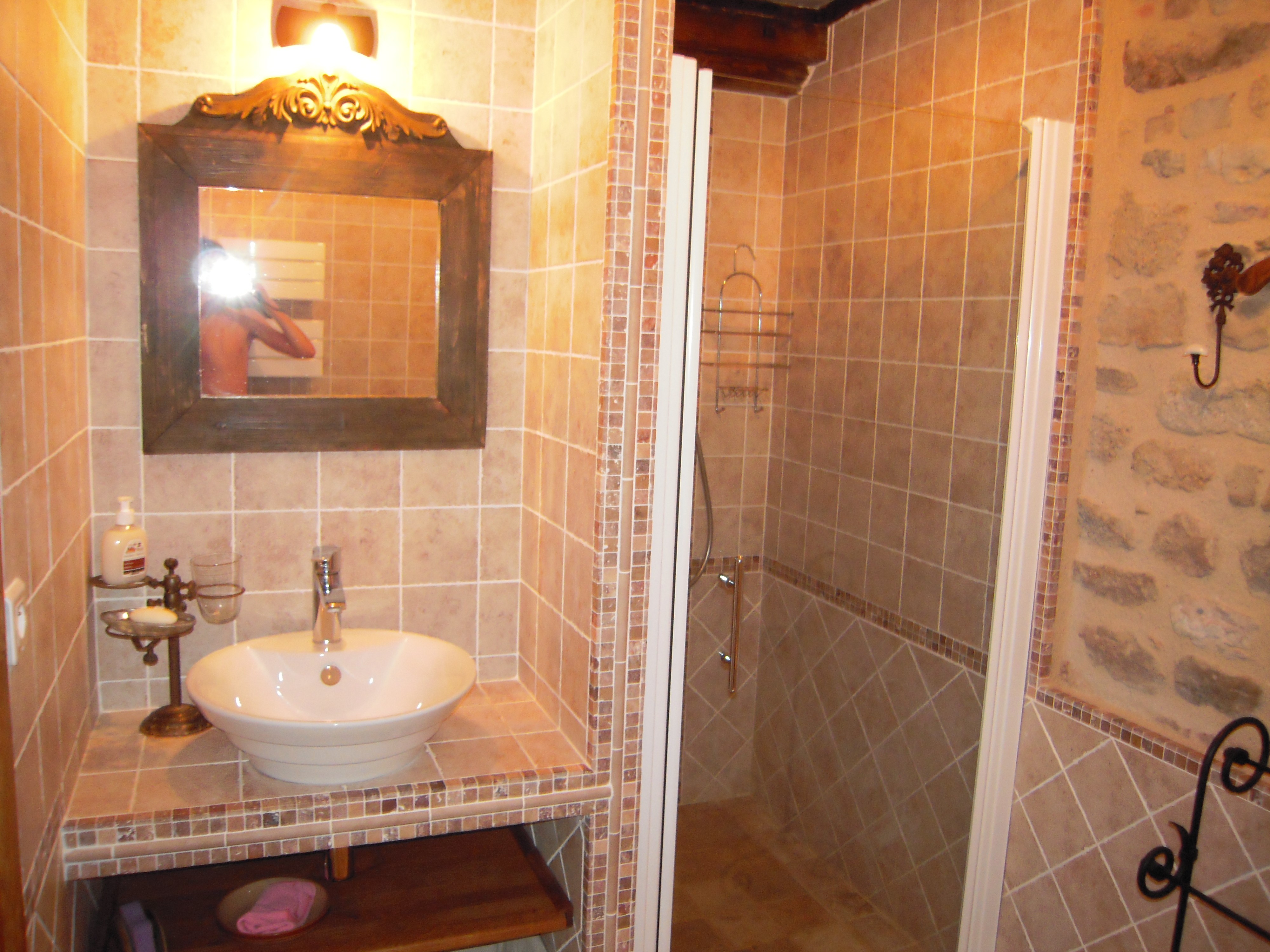 Shower room with wc and private shower in the Framboise bedroom