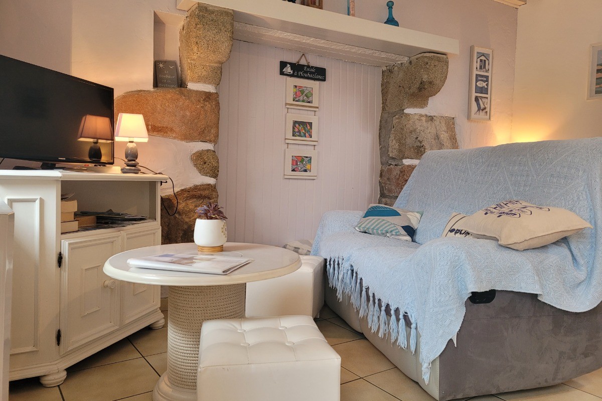 Location, La longère, Armelle Lec'hvien, Ploubazlanec, séjour-salon