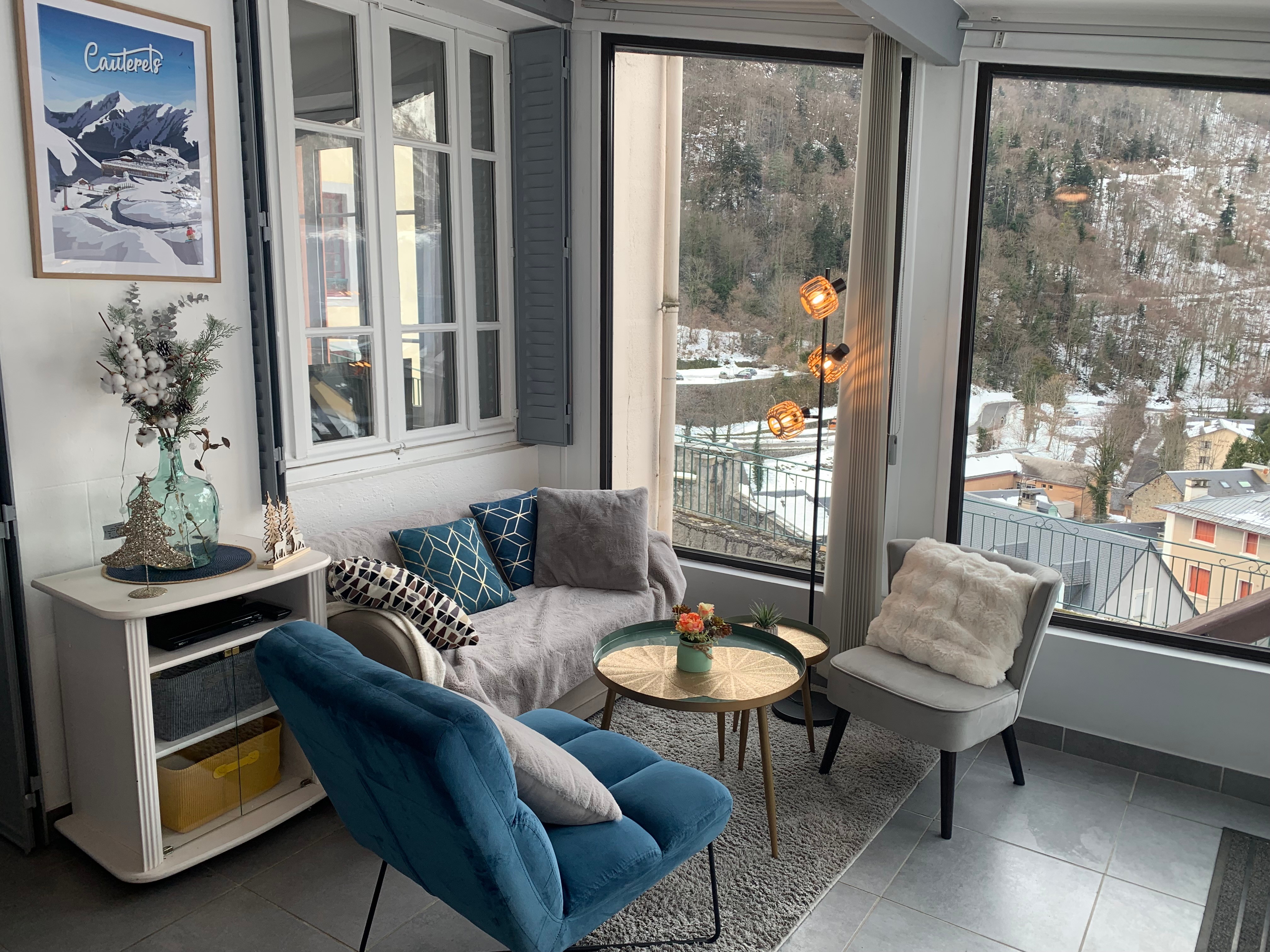 Veranda outside in winter