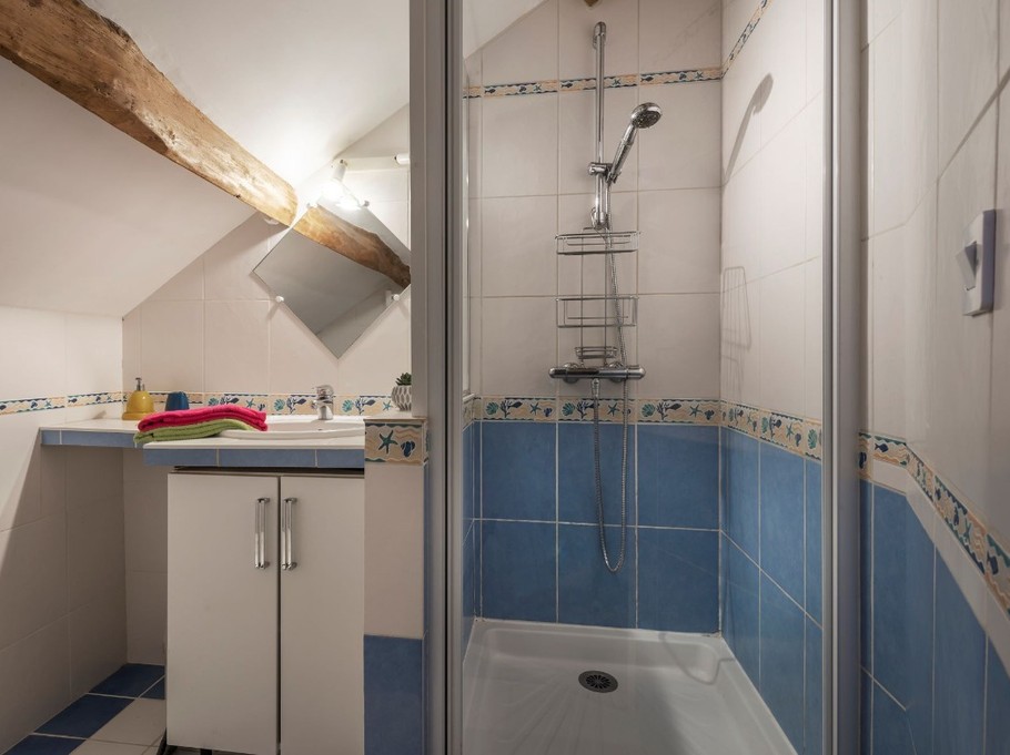 Salle de douche avec wc