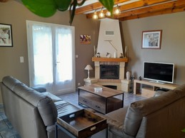 salon avec cheminée