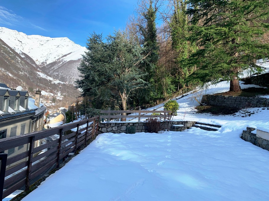 Private garden in the snow