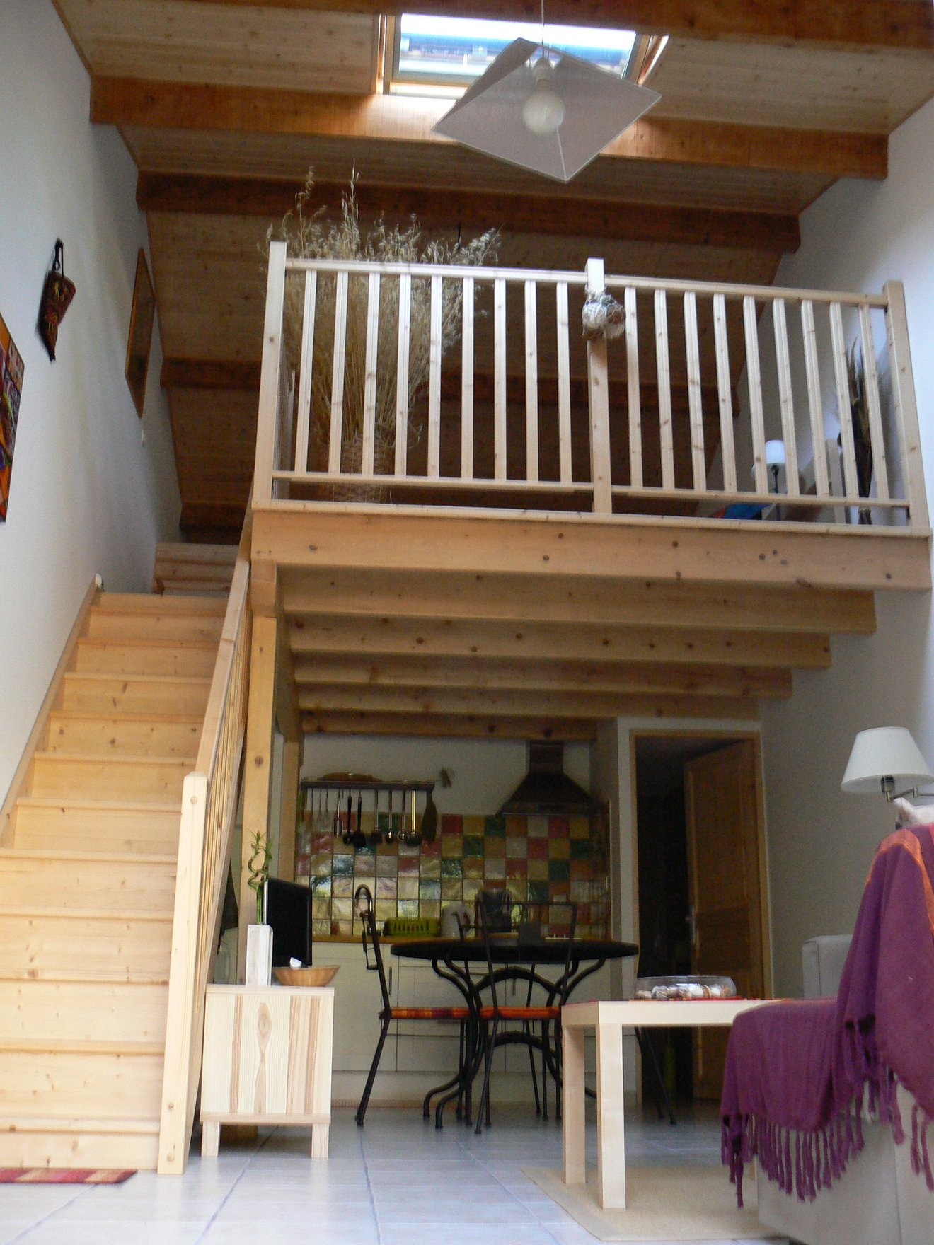 Escalier menant à la mezzanine - chambre à coucher