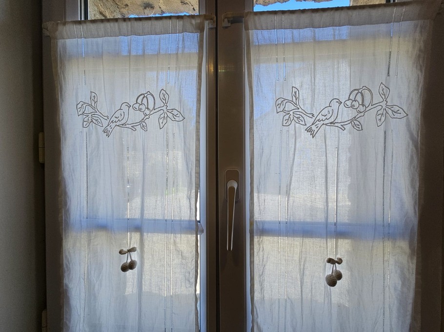 Typical embroidered curtains
