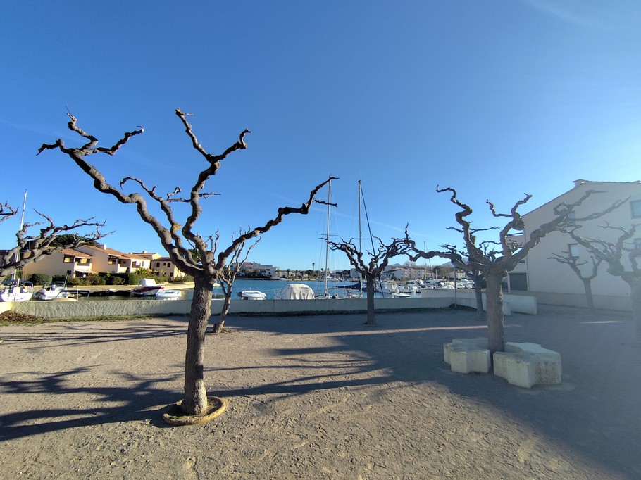Terrain de pétanque face marina