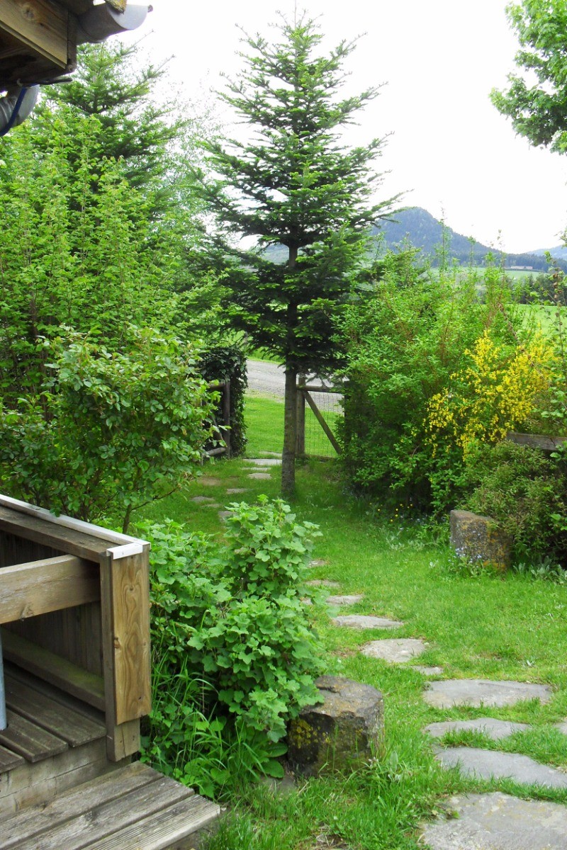 Jardin ombragé et privatif  au chalet le Noisetier