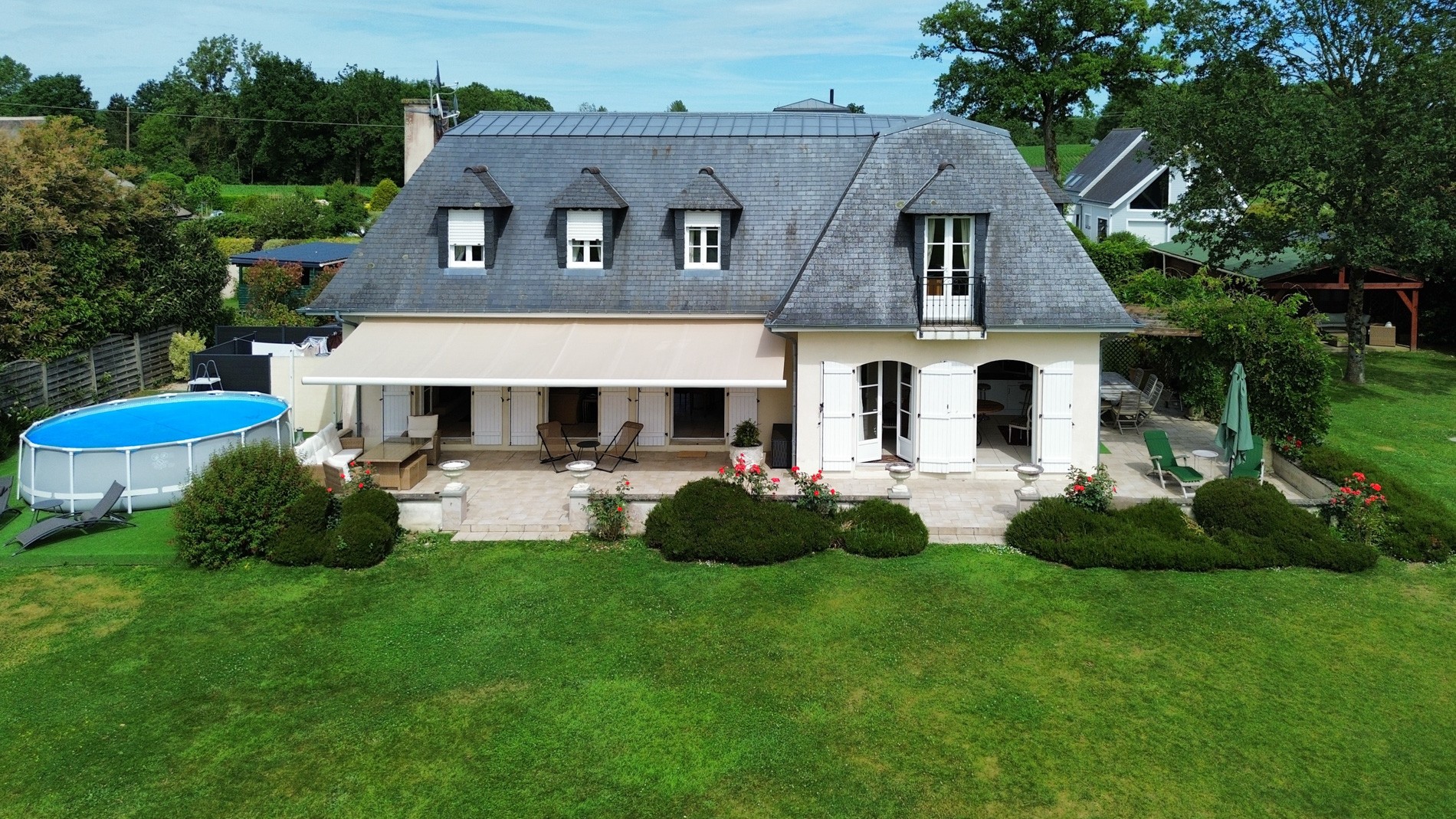 Sky view of the house