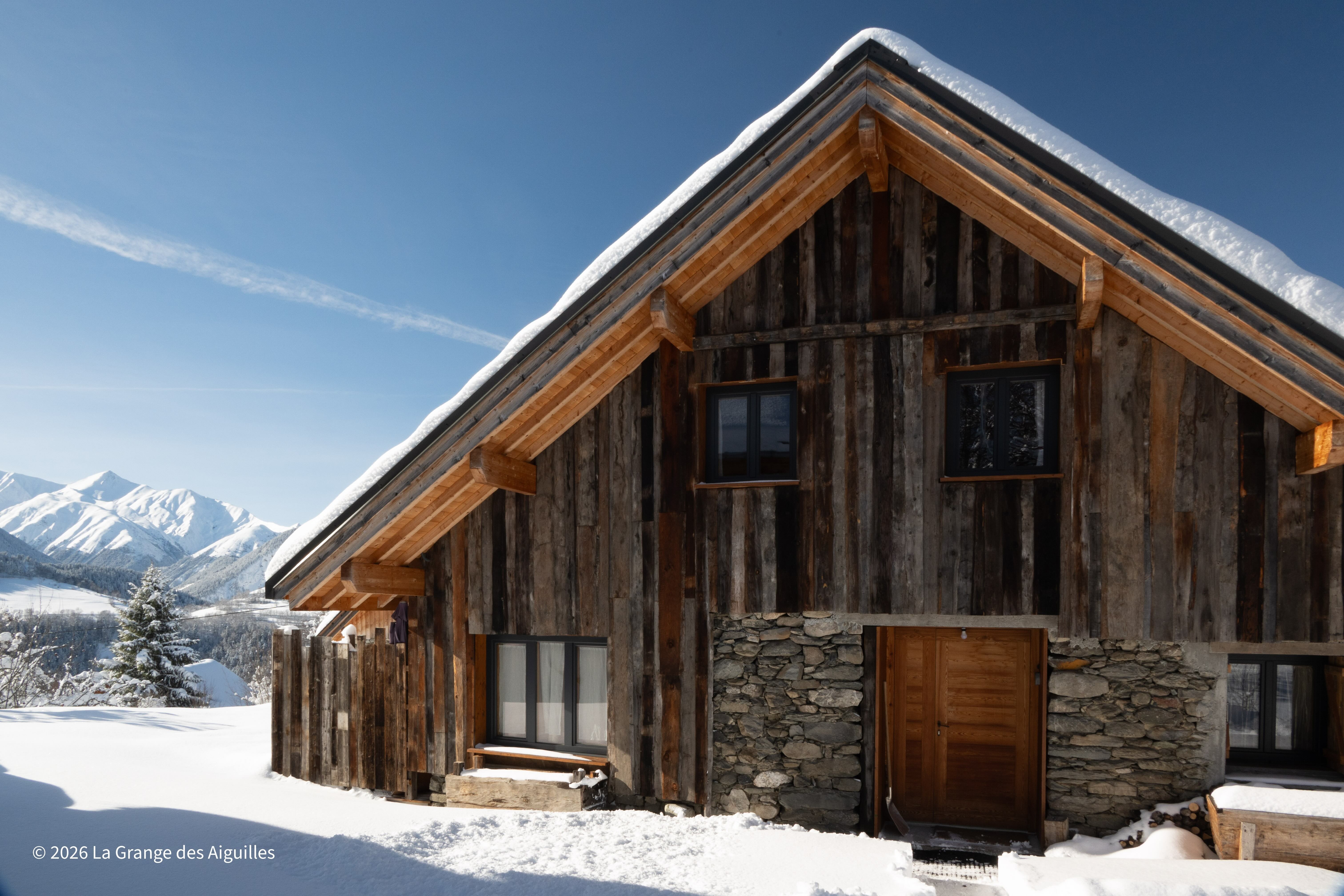 Stone and wood, sun and snow