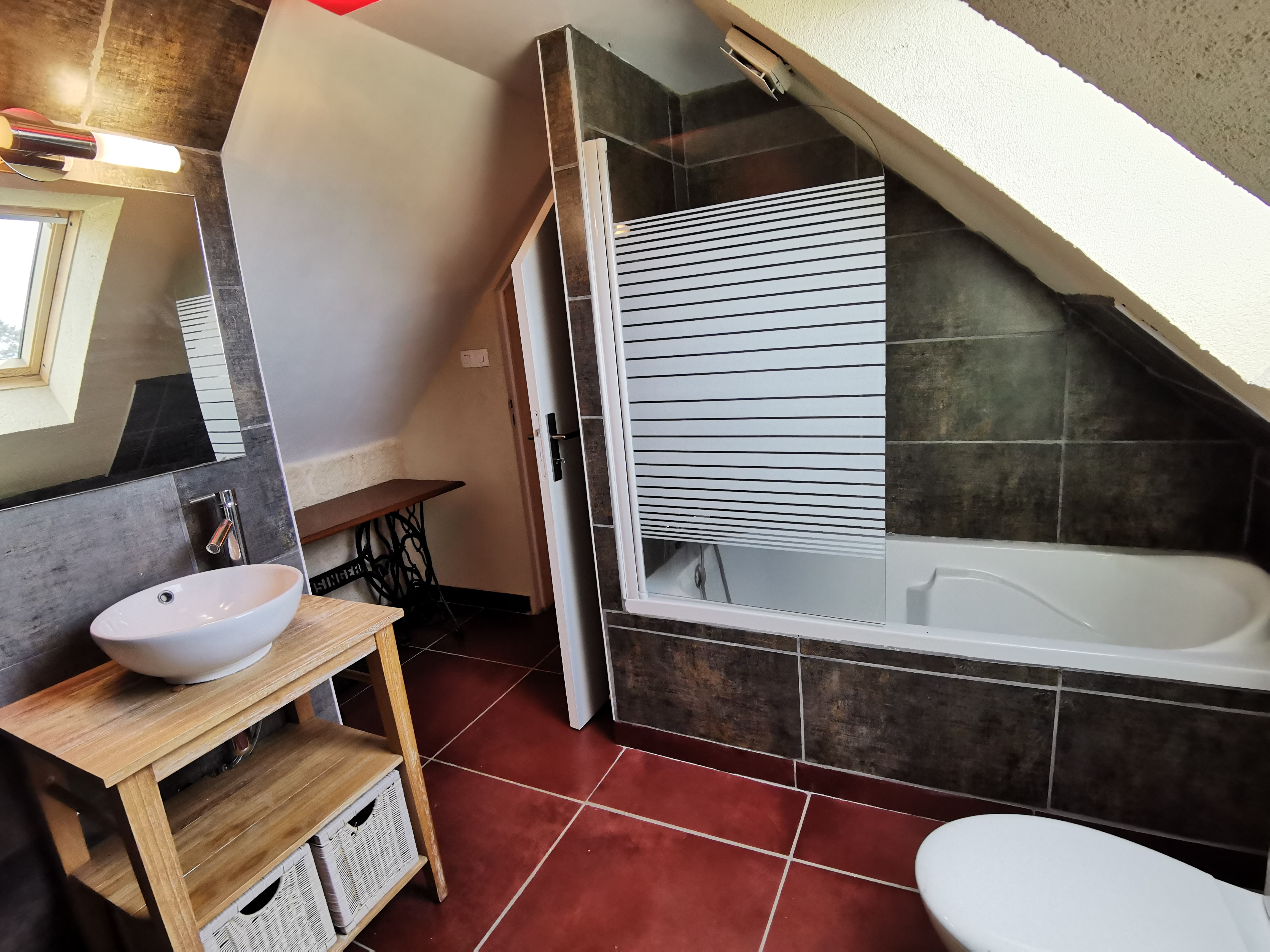 Bathroom with shower and bath