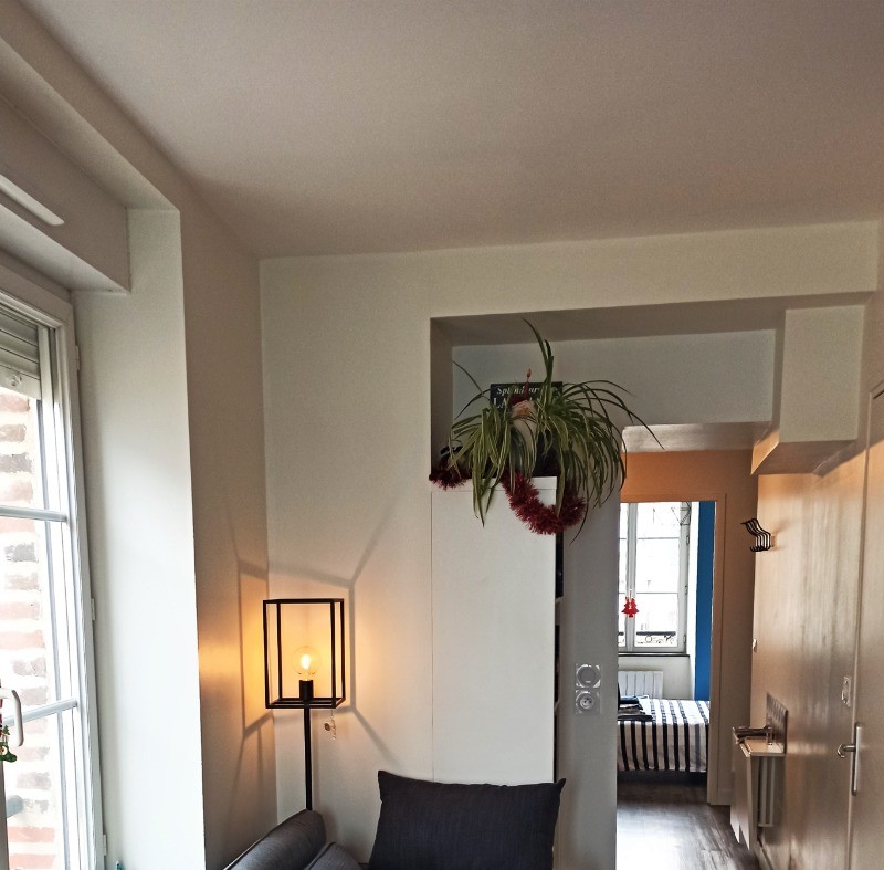 Couchage confort d'appoint pour une 3e personne dans le salon-séjour vue mer.