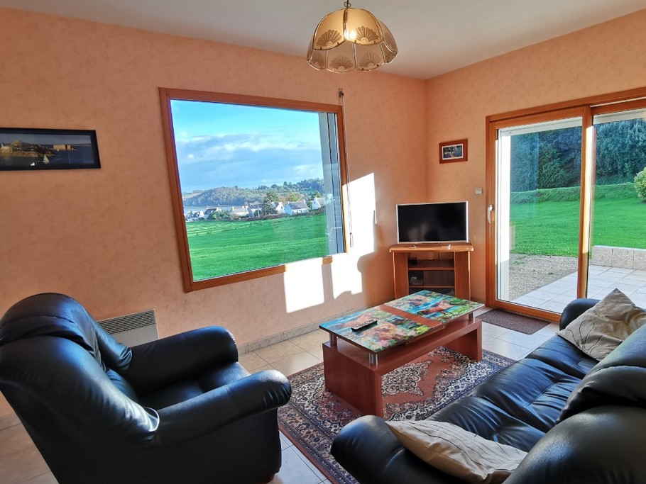 Salon avec vue mer