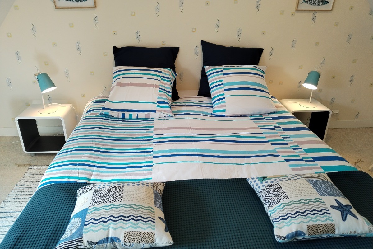 La chambre bleue en mode 1 grand lit de 160
