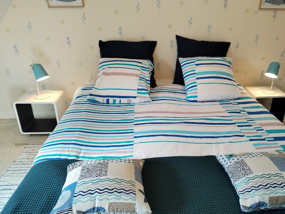 La chambre bleue en mode 1 grand lit de 160