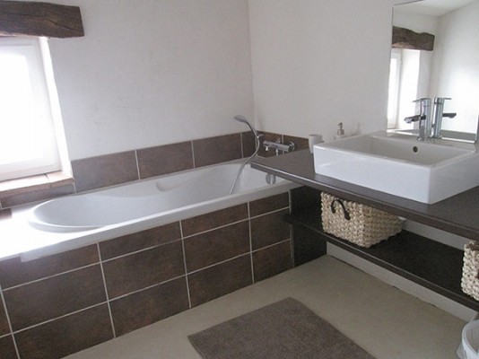 salle de bain, baignoire + douche