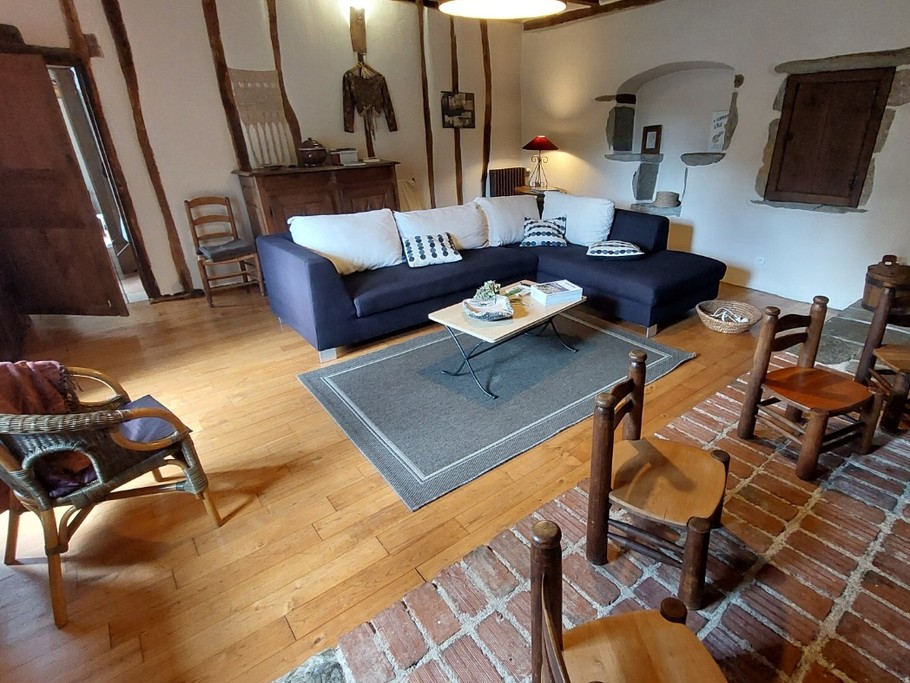 Grand salon chaleureux