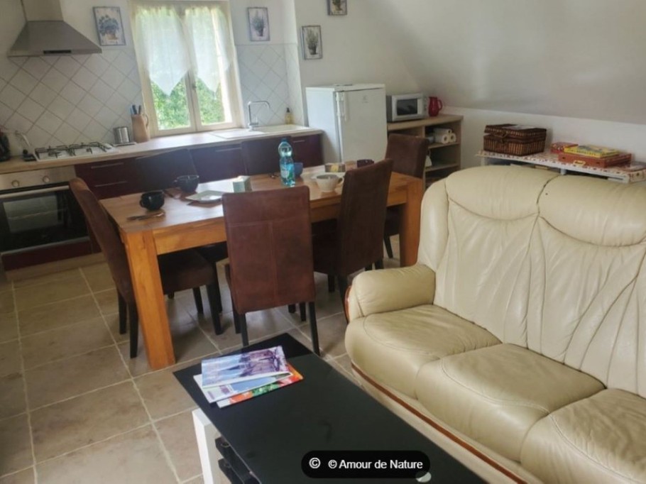 Cuisine ouverte sur séjour lumineux