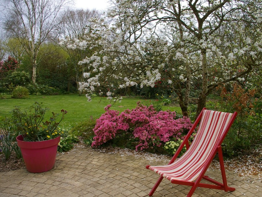 Terrasse sud/ ouest - Maison de caractère à la campagne dans un superbe cadre , près de la mer. 5 pers.