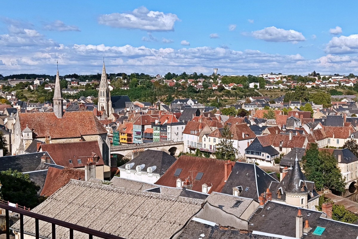 vue sur le centre-ville depuis le jardin