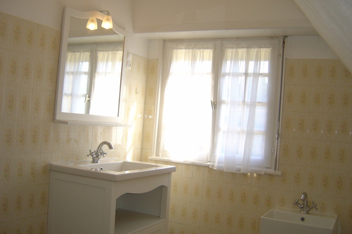 Salle de bain avec baignoire
