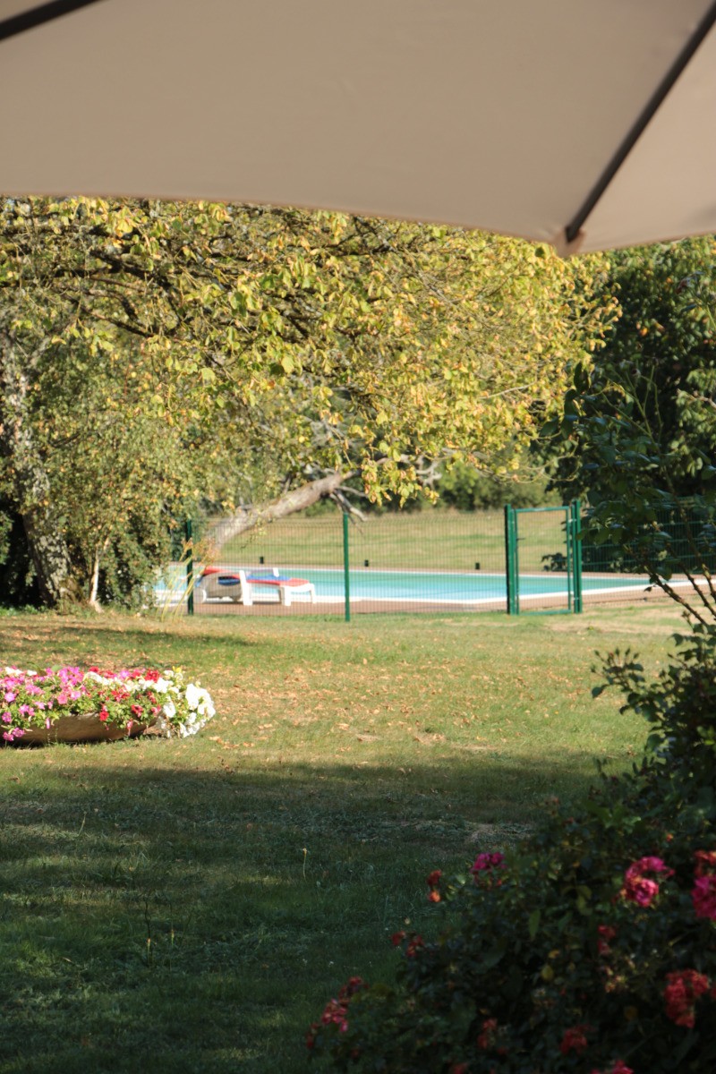 piscine vue du gîte
