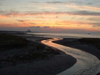 Couché de soleil un jour de marée montante
