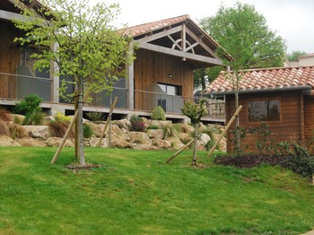 Terrasses du gîtes et sauna