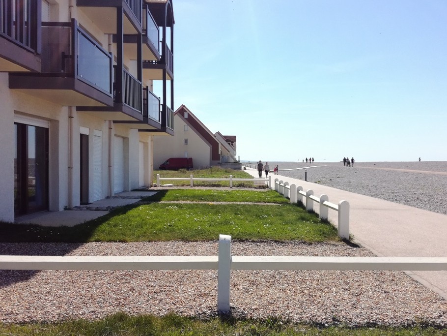 Coin de pelouse devant l'appartement