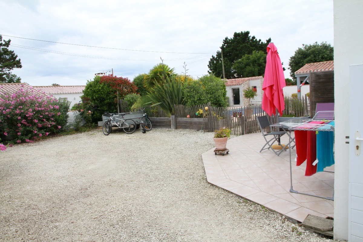Cour arborée et terrasse
