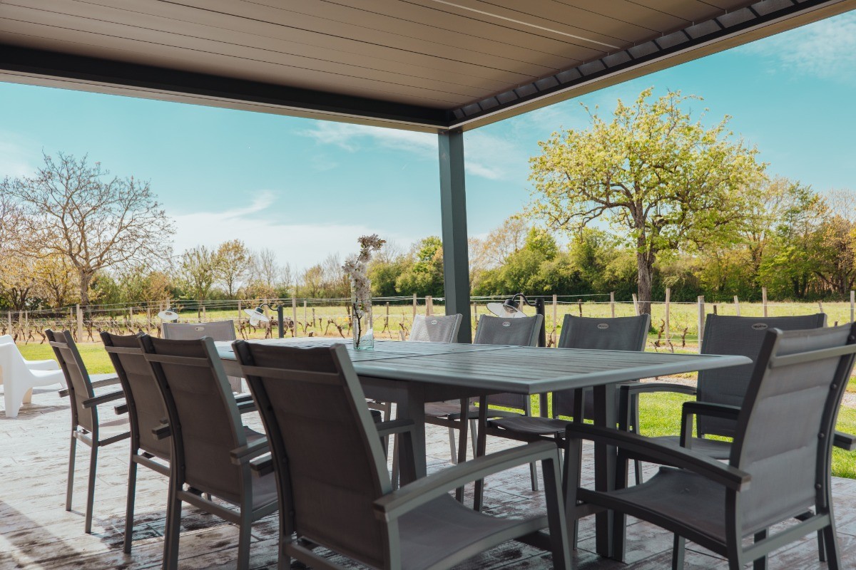Terrasse avec pergola bioclimatique