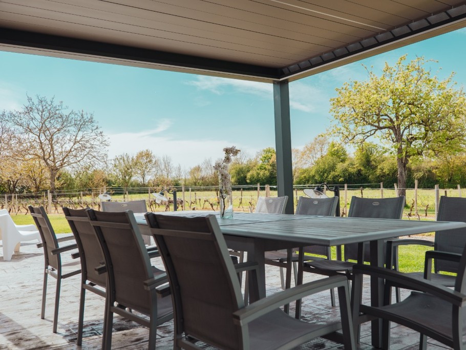 Terrasse avec pergola bioclimatique