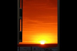 Coucher de soleil vu du salon