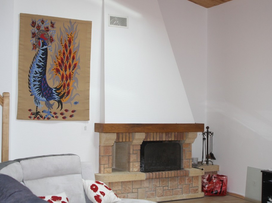 Gîte du Haut Bussières - salon avec Cheminée