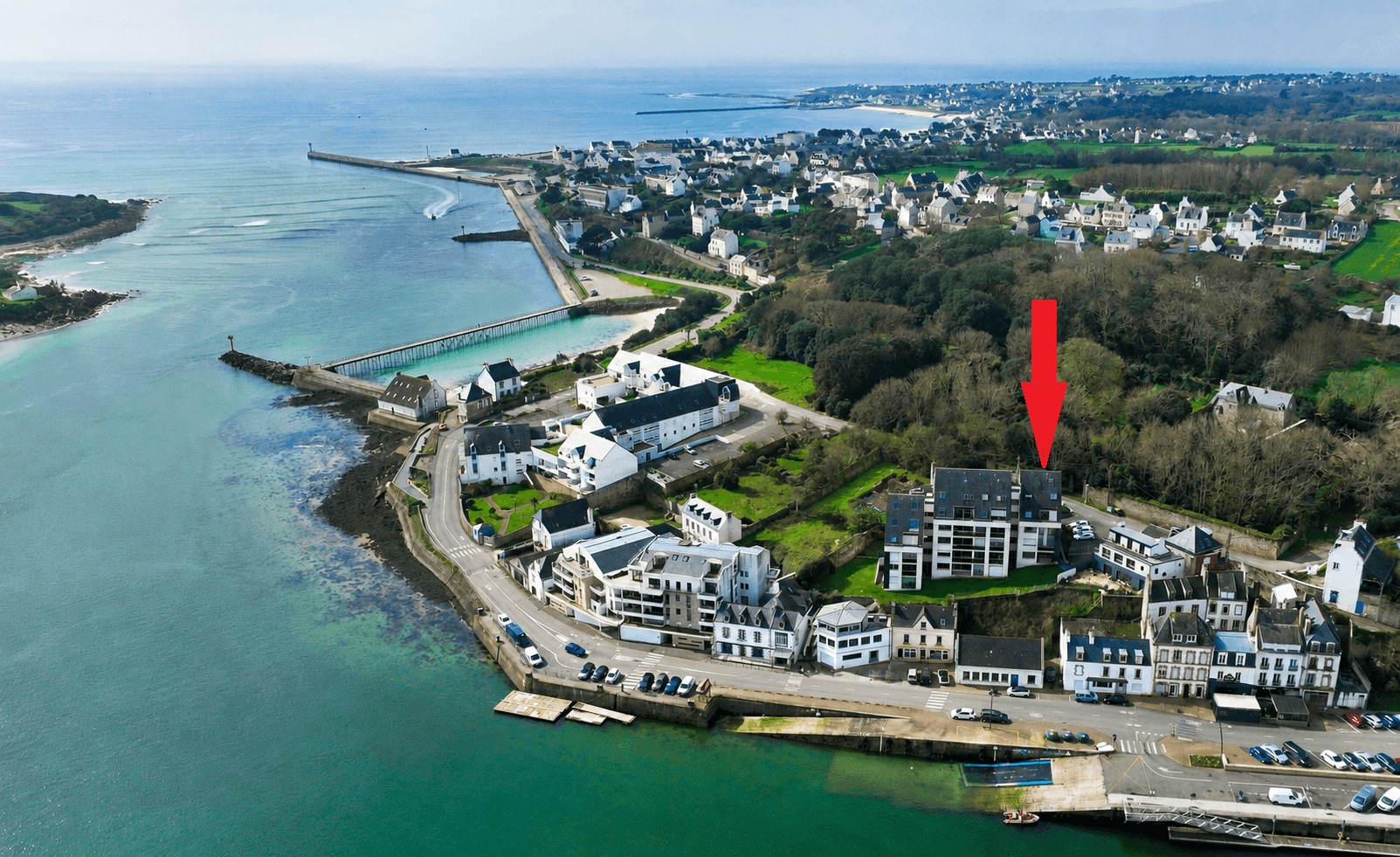 Aerial view of the residence in Audierne
