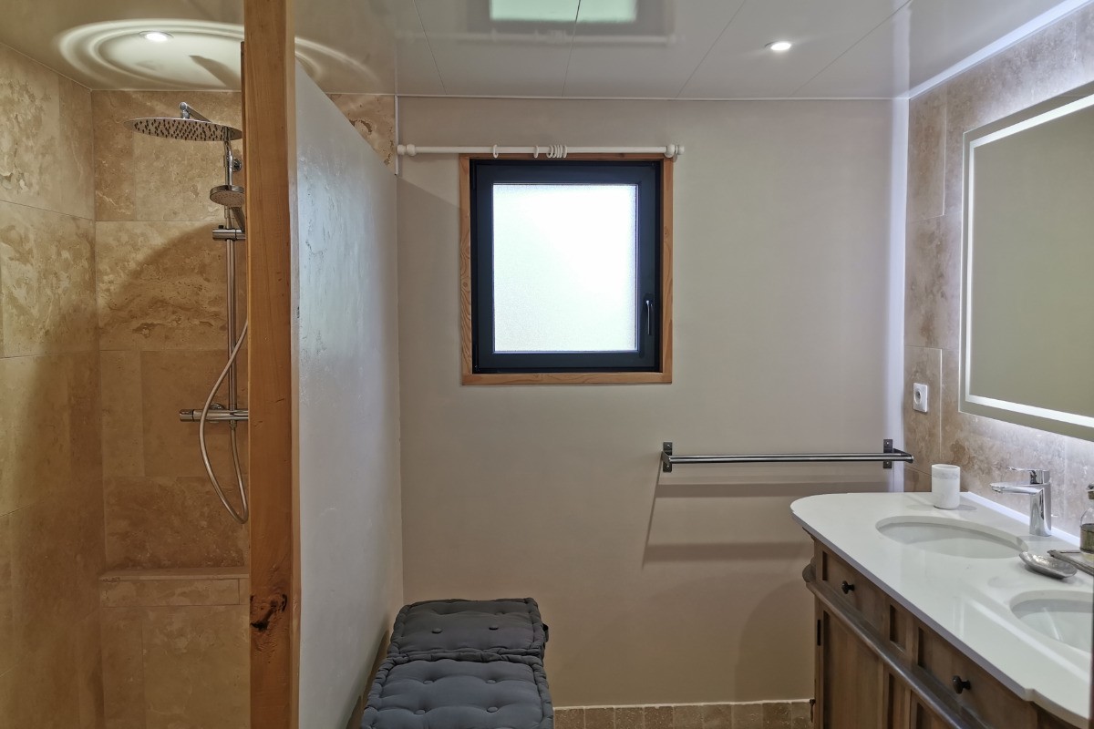 salle de bain, douche italienne, 2 vasques