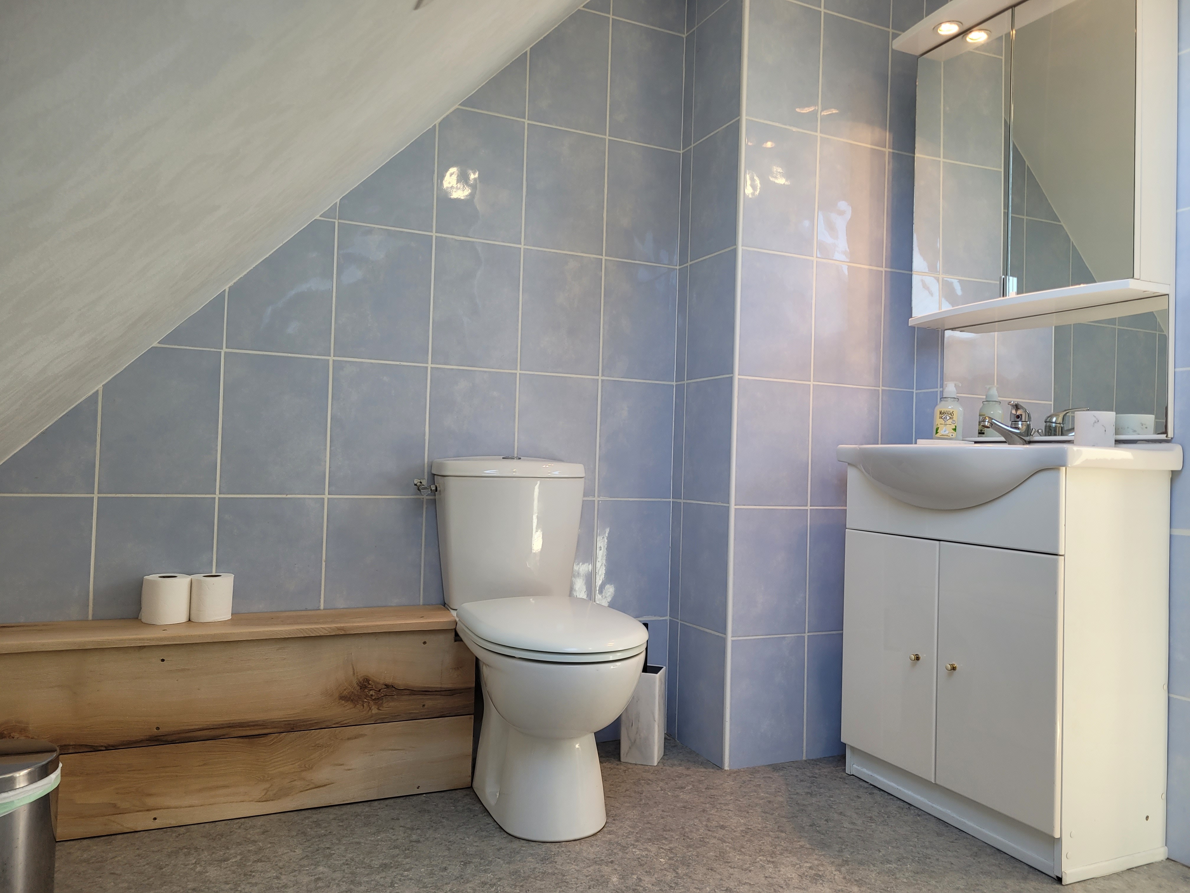 Le Cain, location de vacances, Clévacances, salle d'eau - WC