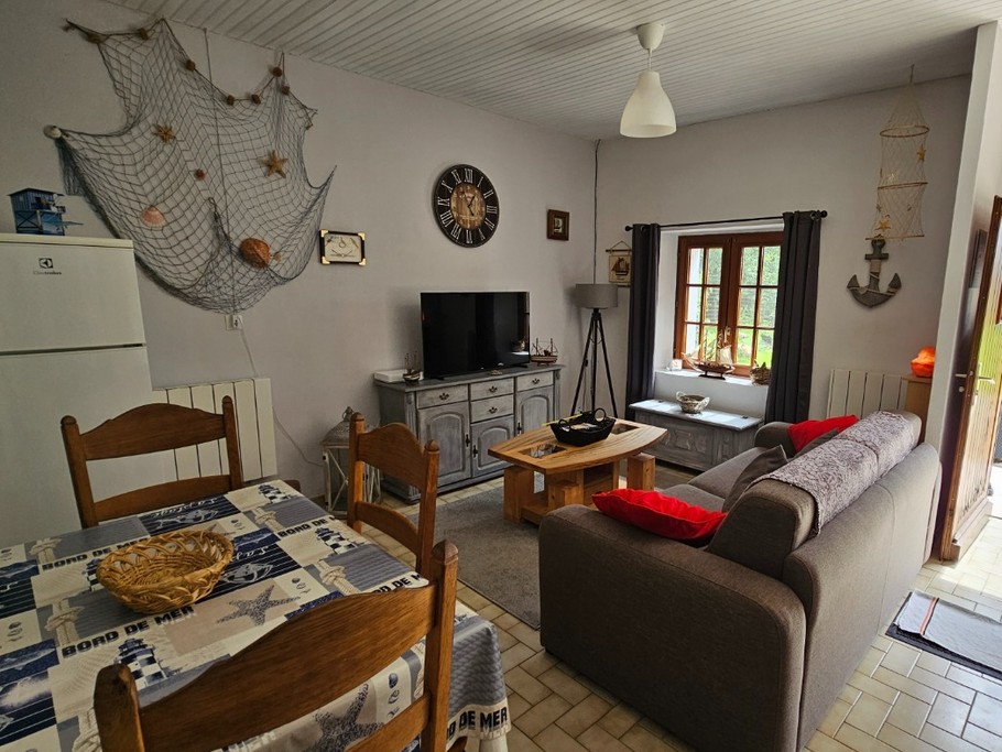 Salon avec canapé convertible