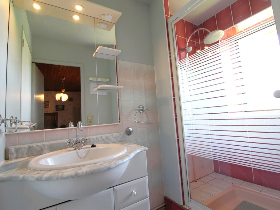 Salle d'eau - Gîte du Han à Saint-Remy, Vosges – Appartement nature, jardin, terrain pétanque